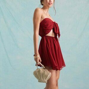 NWT Miss Selfridge Beach Dobby Chiffon Tie-Front Romper S